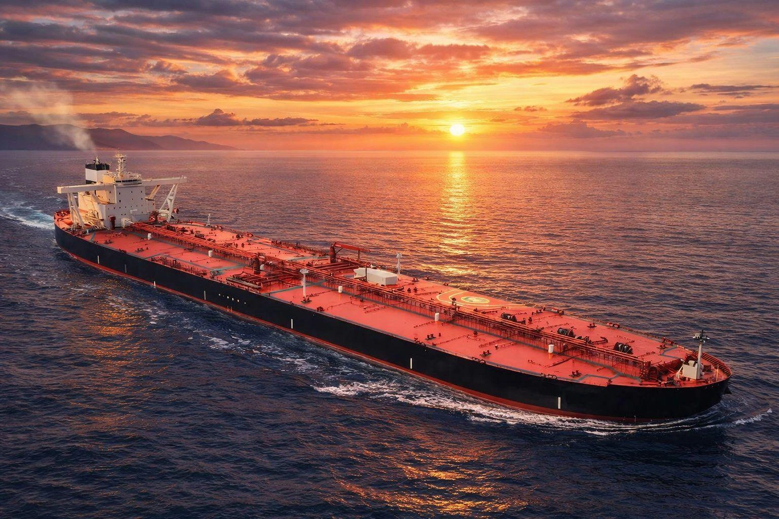 Unbranded tanker underway at sea